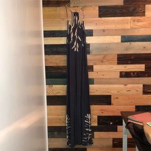 Grey and cream print maxi dress